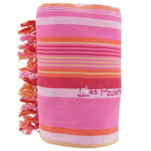 BIJOUX - Kikoy Serviette Plage Coton Couleur Rayé Orangé Eponge F - LES POULETTES - Modalova