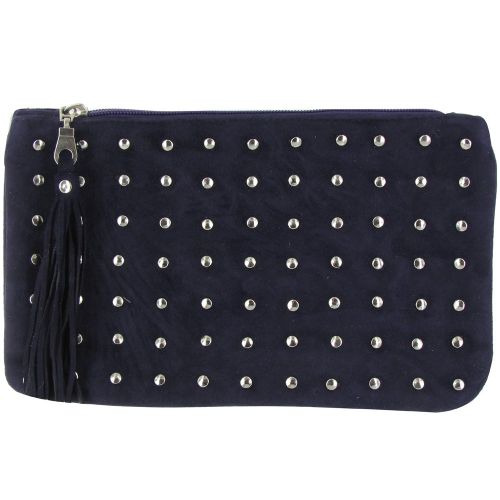 BIJOUX - V Pochette Sac Daim Clouté Couleur - LES POULETTES - Modalova