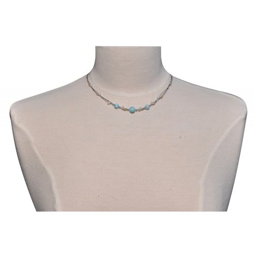 Collier Câble Perles Larimar et Cristal de Roche - LES POULETTES BIJOUX - Modalova