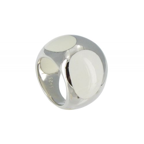 V Bague Argent Dalmatienne Blanche et Argent - taille 52 - LES POULETTES BIJOUX - Modalova