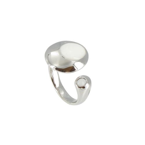 Bague Atoll Argent 925 et Agate Blanche - taille 54 - LES POULETTES BIJOUX - Modalova