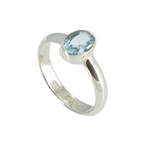 V Bague Argent et sa Topaze Ovale - taille 60 - LES POULETTES BIJOUX - Modalova