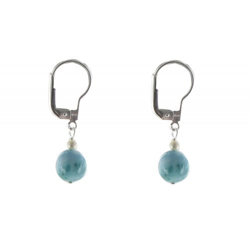Boucles d'Oreilles Argent Dormeuse Perle de Culture et de Lar - LES POULETTES BIJOUX - Modalova