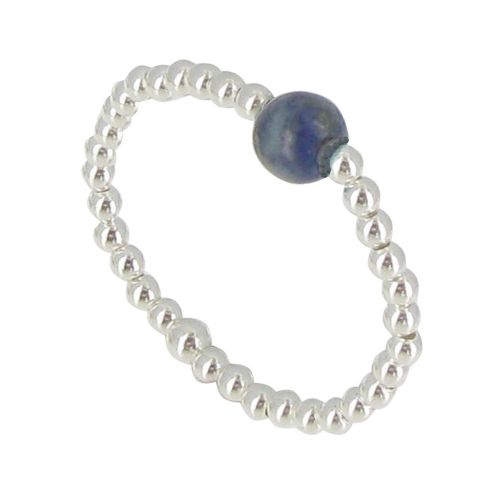 Bague Bille Argent et Perle de Lapis Lazuli - taille 62 - LES POULETTES BIJOUX - Modalova