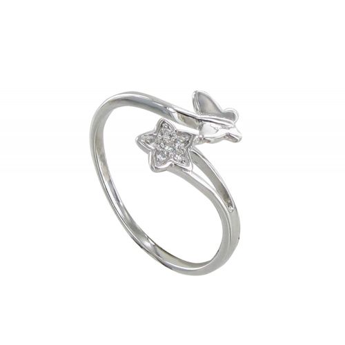 Bague Argent 925 Papillon et Etoile de Strass - taille 50 - LES POULETTES BIJOUX - Modalova