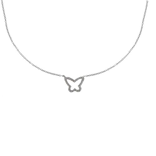 Collier 925 Papillon Entouré de Strass - LES POULETTES BIJOUX - Modalova