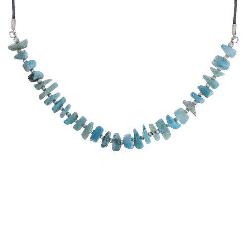 Collier Lien Gris Pépites de Larimar - LES POULETTES BIJOUX - Modalova