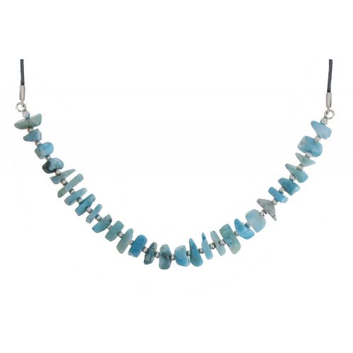 Collier Lien Gris Pépites de Larimar - LES POULETTES BIJOUX - Modalova