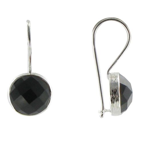 Boucles d'Oreilles Argent Crochet et Onyx Facettée - LES POULETTES BIJOUX - Modalova