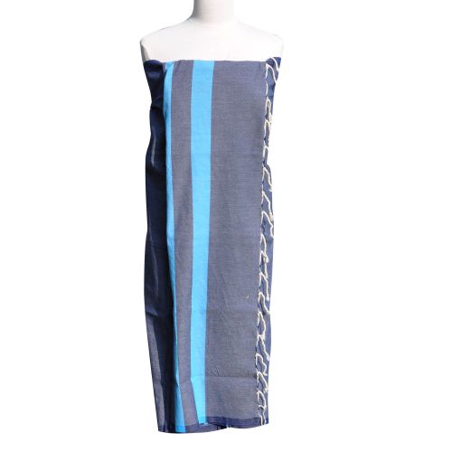 BIJOUX - V Fouta Drap Plage et Hammam Coton Rayé Turquoise - LES POULETTES - Modalova
