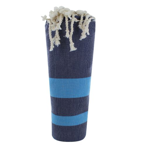 BIJOUX - V Fouta Drap Plage et Hammam Coton Rayé Turquoise - LES POULETTES - Modalova
