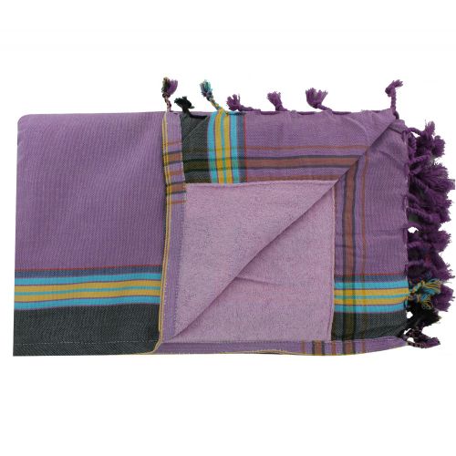 BIJOUX - V Kikoy Serviette Plage Coton Eponge Couleur Lilas Clair - LES POULETTES - Modalova