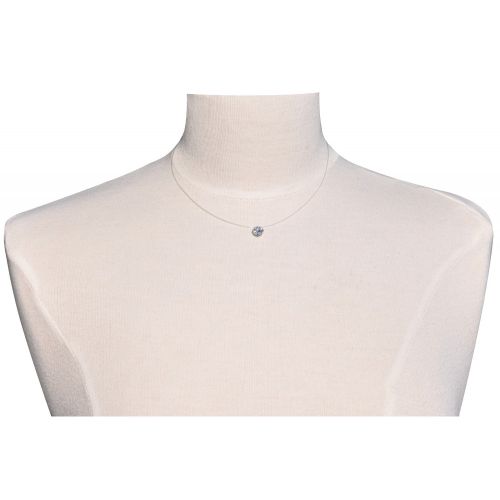 Collier Câble Nylon et Solitaire Strass Cristal 7 mm - LES POULETTES BIJOUX - Modalova