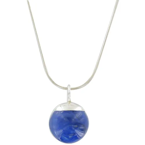 Collier en Argent 925 et sa Bulle de Verre Marine - LES POULETTES BIJOUX - Modalova