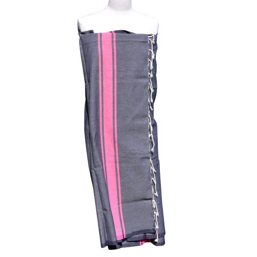 BIJOUX - Fouta Drap Plage et Hammam Coton Couleur Foncé Bandes Fu - LES POULETTES - Modalova