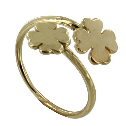Bague Plaqué Double Trèfles - taille 50 - LES POULETTES BIJOUX - Modalova