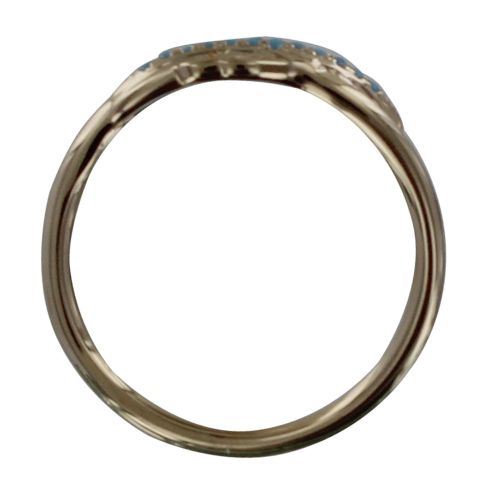 Bague Plaqué Deux Feuilles et Points Bleus - taille 60 - LES POULETTES BIJOUX - Modalova