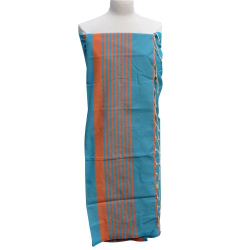 BIJOUX - V Fouta Drap Plage et Hammam Coton Couleur Rayé Orange - LES POULETTES - Modalova