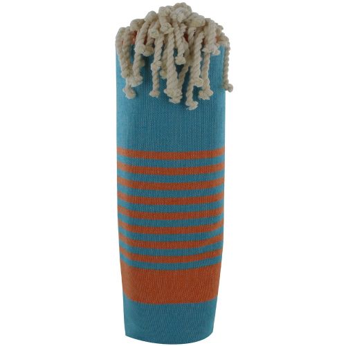 BIJOUX - V Fouta Drap Plage et Hammam Coton Couleur Rayé Orange - LES POULETTES - Modalova