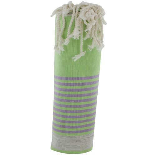 BIJOUX - Fouta Drap Plage et Hammam Coton Couleur Rayé Violet - LES POULETTES - Modalova