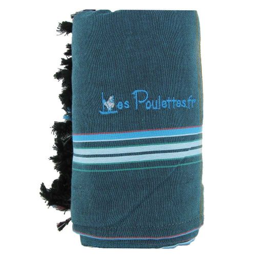 BIJOUX - V Kikoy Serviette Plage Coton Eponge Couleur Bleu - LES POULETTES - Modalova