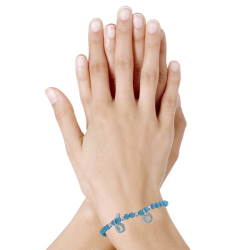 Bracelet Elastique Etoile et Soleil Argent Billes Cristal Tur - LES POULETTES BIJOUX - Modalova