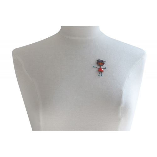 Broche Pin's Poupée émaillée à Pois - LES POULETTES BIJOUX - Modalova