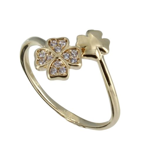 Bague Plaqué Or Deux Trèfles - taille 54 - LES POULETTES BIJOUX - Modalova