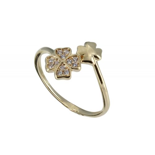 Bague Plaqué Or Deux Trèfles - taille 58 - LES POULETTES BIJOUX - Modalova