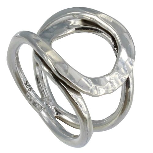 Bague Argent Entrelacée Martelée - taille 58 - LES POULETTES BIJOUX - Modalova