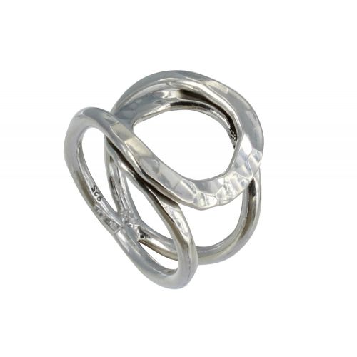 Bague Argent Entrelacée Martelée - taille 58 - LES POULETTES BIJOUX - Modalova