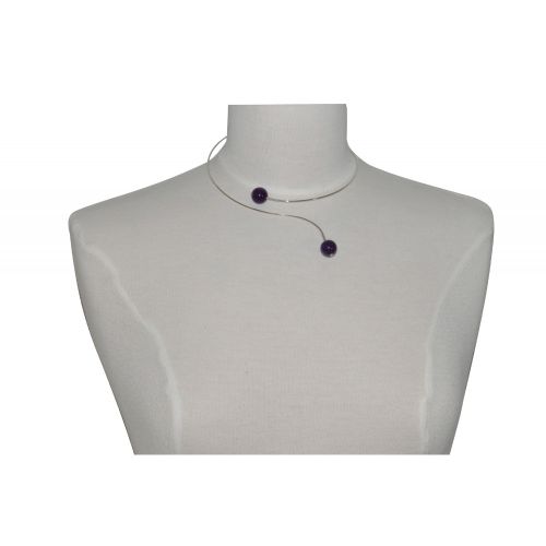 Collier Ras de Cou Argent et ses Deux Perles d'Améthyste - LES POULETTES BIJOUX - Modalova