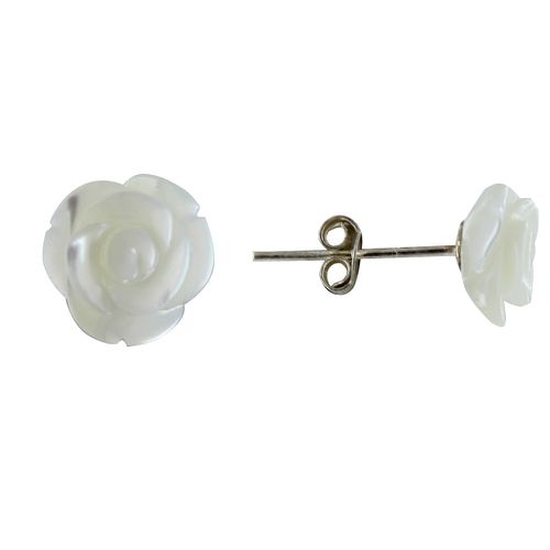 Boucles d'Oreilles Argent Rose de Nacre - LES POULETTES BIJOUX - Modalova