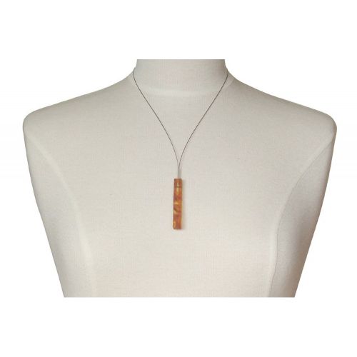 Collier Câble Argent Un Rectangle d'Ambre - Classics - Marron - LES POULETTES BIJOUX - Modalova