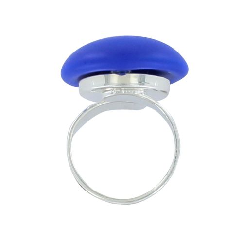 Bague Métal Argenté Champignon Céramique Mat - LES POULETTES BIJOUX - Modalova