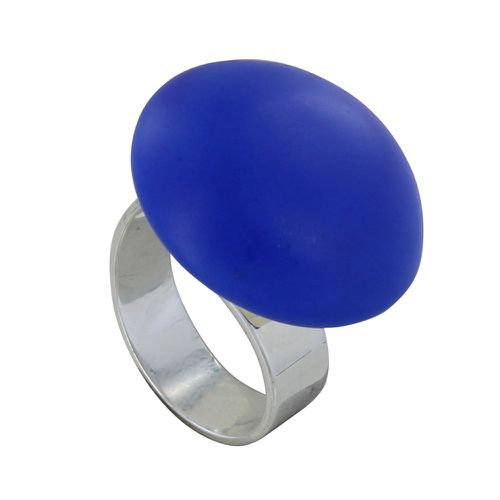 Bague Métal Argenté Champignon Céramique Mat - LES POULETTES BIJOUX - Modalova