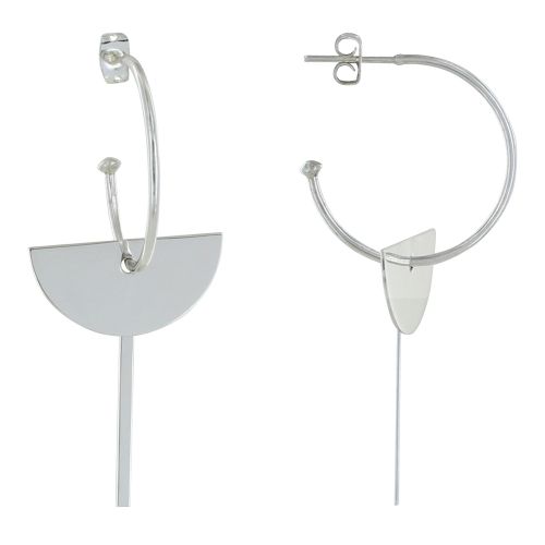 Boucles d'Oreilles 925 Demi Créoles et Clé - LES POULETTES BIJOUX - Modalova