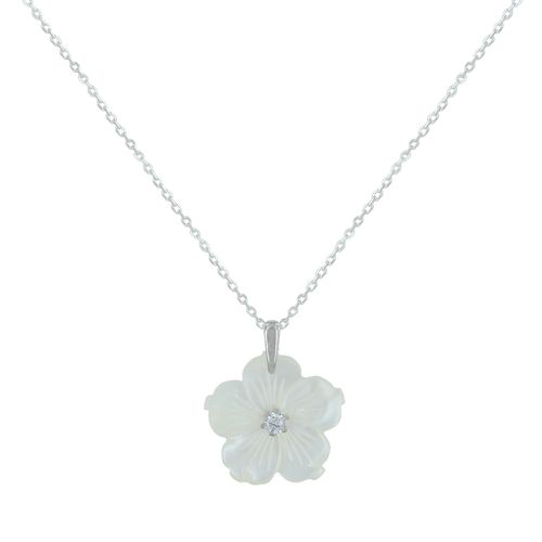 Collier Argent Fleur de Nacre - taille 45 cm - LES POULETTES BIJOUX - Modalova