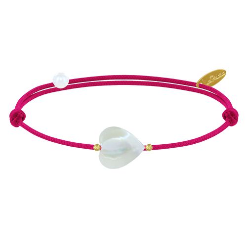 Bracelet Lien Petit Coeur de Nacre - Colors - Fuchsia - LES POULETTES BIJOUX - Modalova