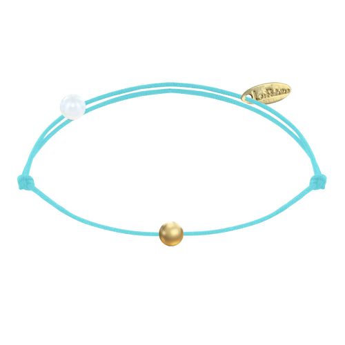 Bracelet Lien Petite Perle Plaqué Or - Classics - Turquoise - LES POULETTES BIJOUX - Modalova