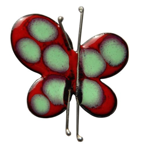 Broche Papillon Émaillé Pois Vert - LES POULETTES BIJOUX - Modalova