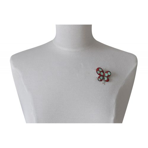 Broche Papillon Émaillé Pois Vert - LES POULETTES BIJOUX - Modalova