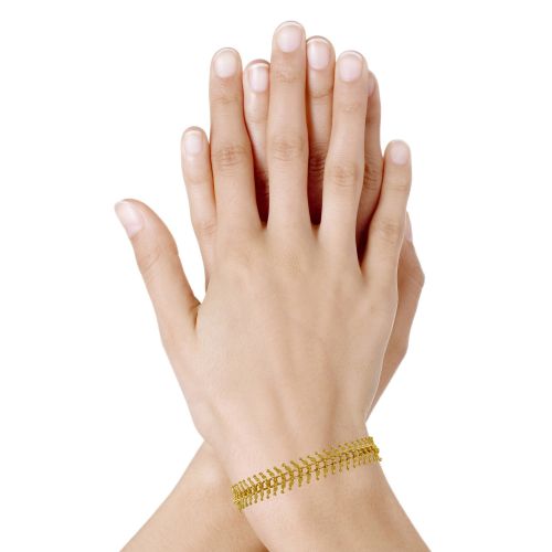 Bracelet Plaqué Feuillage Large - LES POULETTES BIJOUX - Modalova