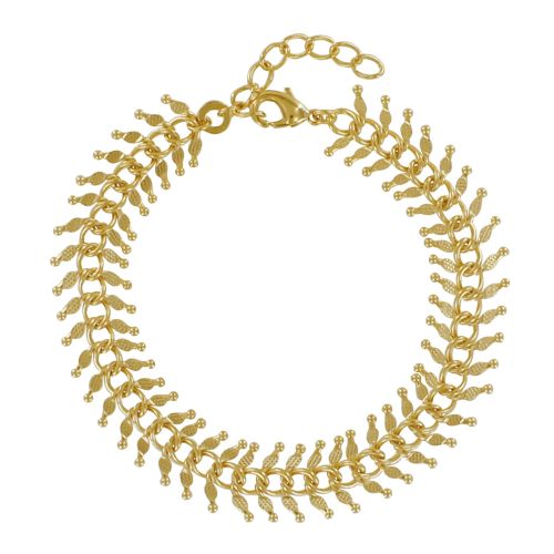 Bracelet Plaqué Feuillage Large - LES POULETTES BIJOUX - Modalova