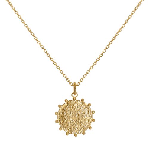 Collier Plaqué Médaille Martelée et Billes - LES POULETTES BIJOUX - Modalova