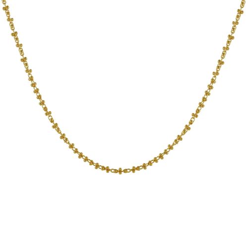 Collier Plaqué Maillons Ovales et Double Perles - LES POULETTES BIJOUX - Modalova