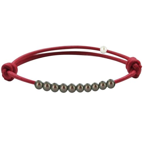 Bracelet Lien Numéro 10 Perle Noire des Poulettes - Classics - LES POULETTES BIJOUX - Modalova