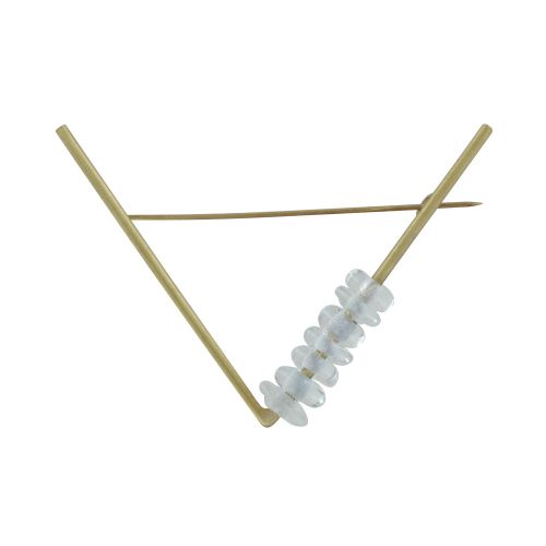 Broche Laiton Triangle et Petits Disques de Verre - Gris clair - LES POULETTES BIJOUX - Modalova