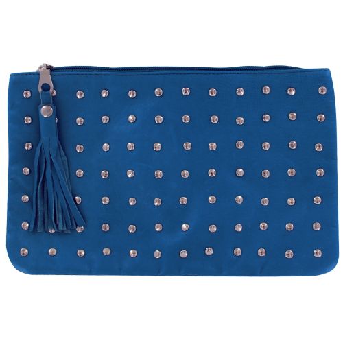 BIJOUX - Pochette Sac Cuir Clouté Couleur Mer - LES POULETTES - Modalova