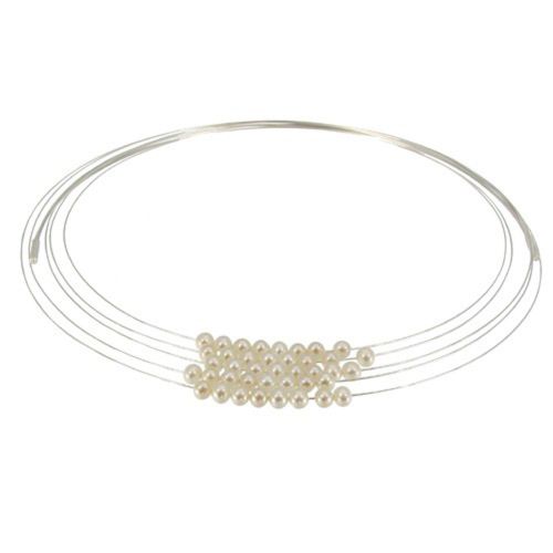 Collier Multi-fils Argent 925 Rhodié et Perles Blanche - LES POULETTES BIJOUX - Modalova